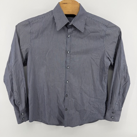 Theory Other - Theory Mens Striped Dress Shirt Long Sleeve Button Down Size L Blue White